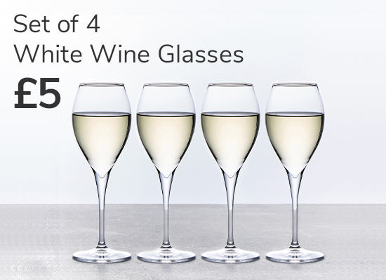 Set of 4 White Wine Glasses